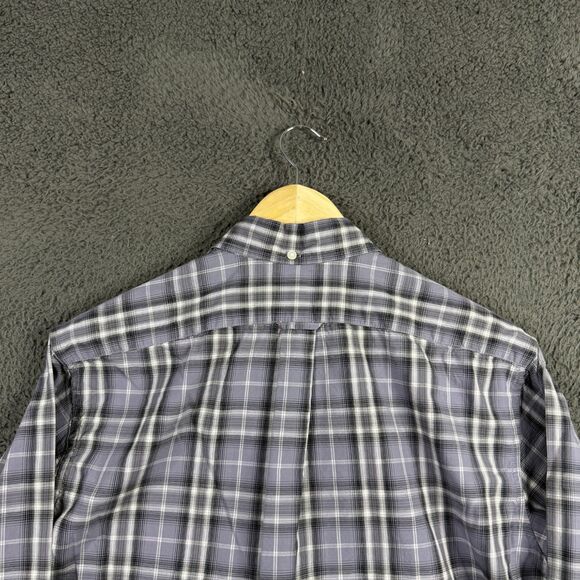 Gustin Shirt Mens Large Gray Plaid Slim Fit Button Down Long Sleeve Preppy - Picture 10 of 14